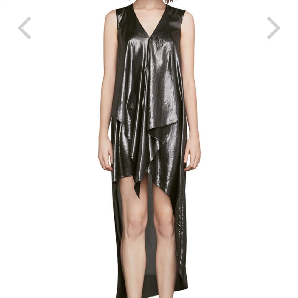 BCBG MAXAZRIA high-low metallic dress